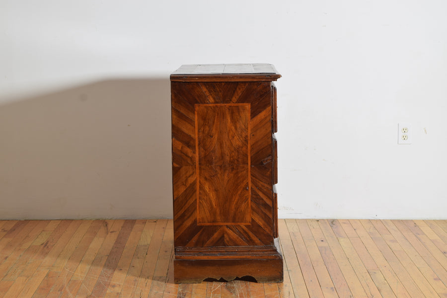 Walnut Veneered and Band Inlaid 3-Drawer Commode