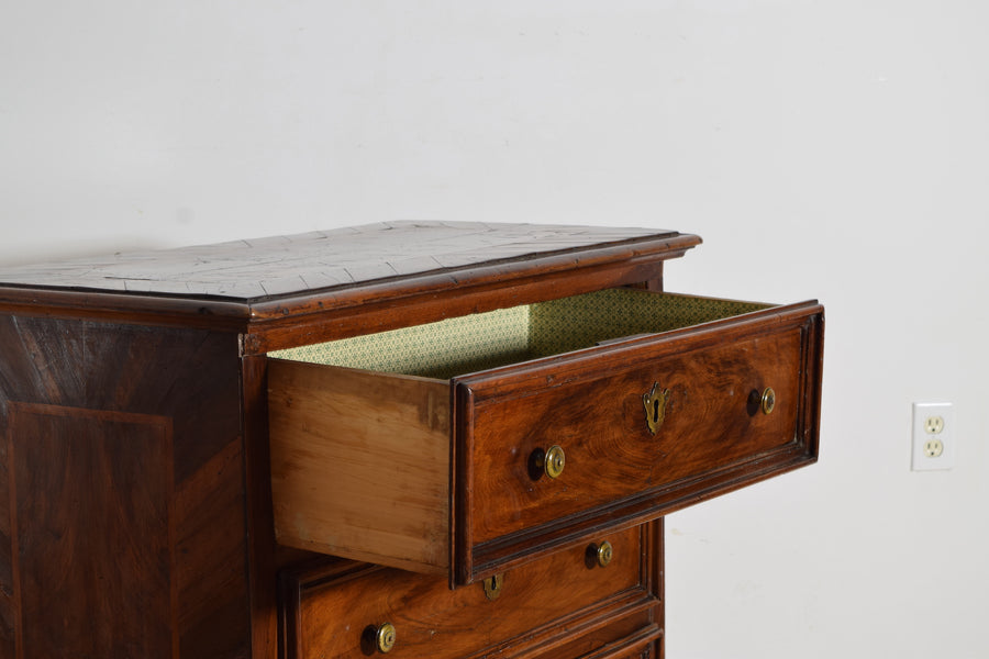 Walnut Veneered and Band Inlaid 3-Drawer Commode