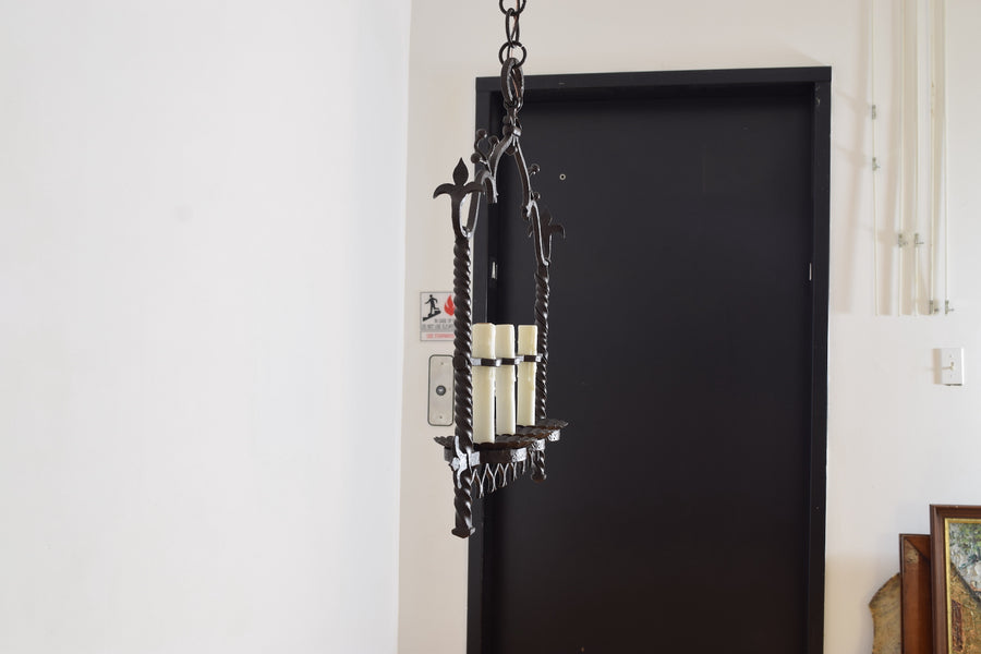 Wrought Iron 3-Light Horizontal Chandelier