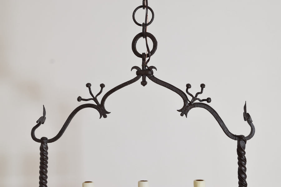 Wrought Iron 3-Light Horizontal Chandelier