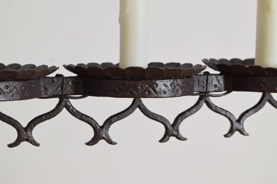 Wrought Iron 3-Light Horizontal Chandelier