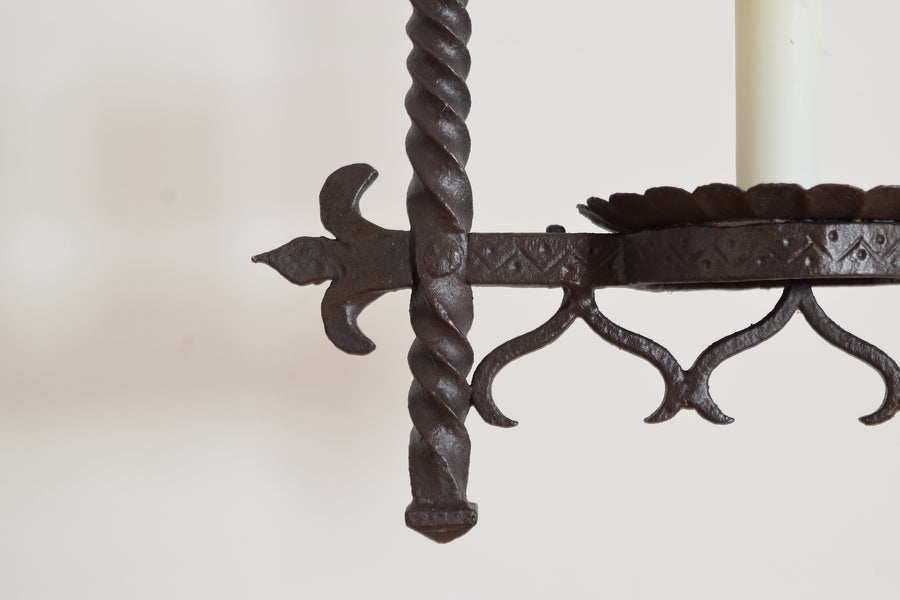 Wrought Iron 3-Light Horizontal Chandelier