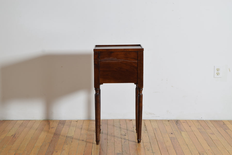 Walnut 1-Drawer Tambour-Front Nightstand