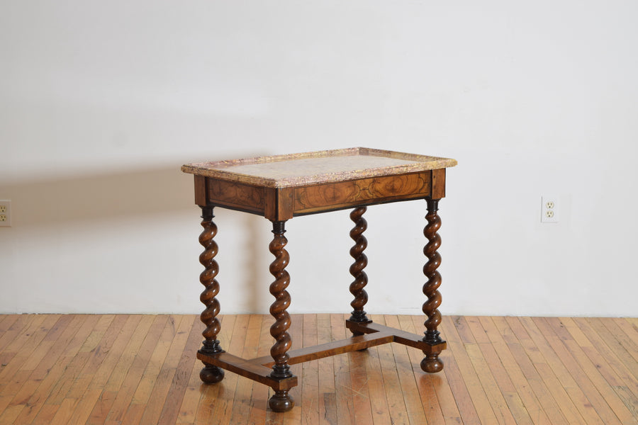 Walnut and Marble-Top Table