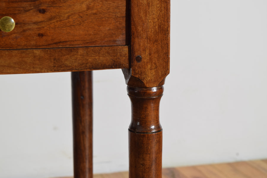 Walnut 1-Drawer Tambour-Front Nightstand