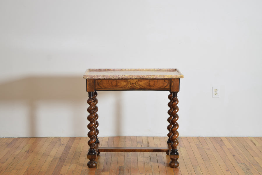 Walnut and Marble-Top Table