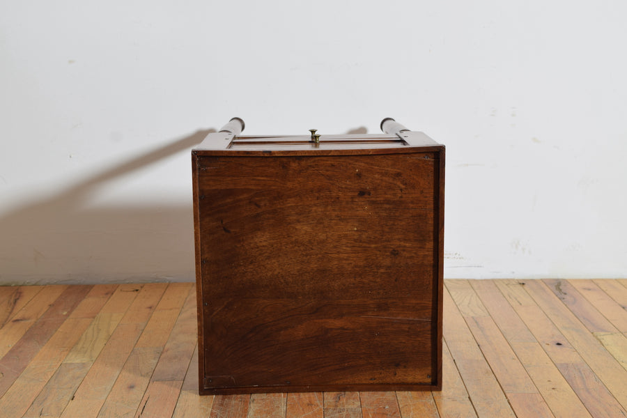 Walnut 1-Drawer Tambour-Front Nightstand