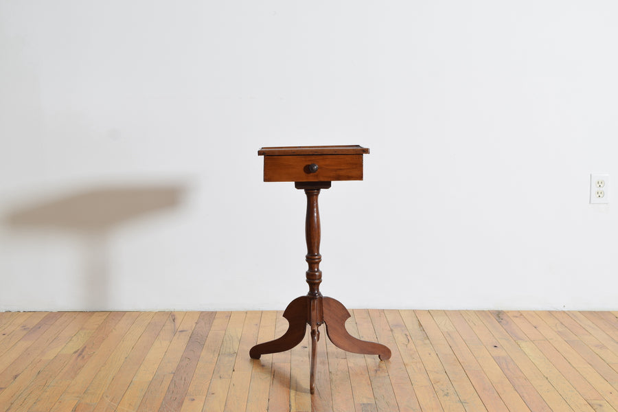 Walnut 1-Drawer Side Table
