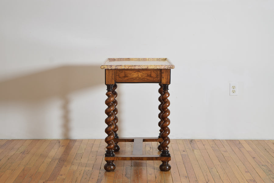 Walnut and Marble-Top Table