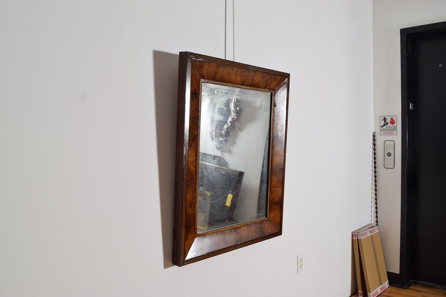 Walnut and Line Inlaid Mirror