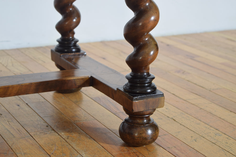 Walnut and Marble-Top Table