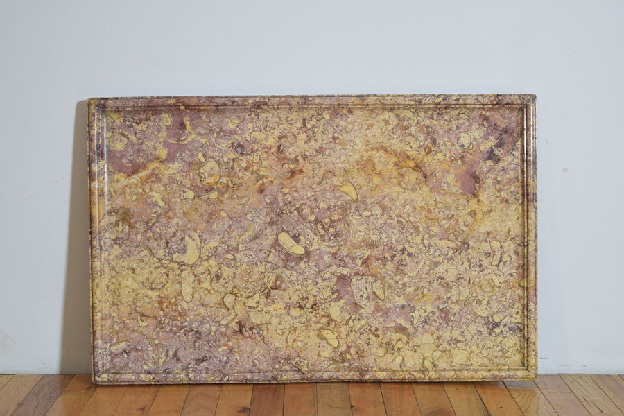 Walnut and Marble-Top Table