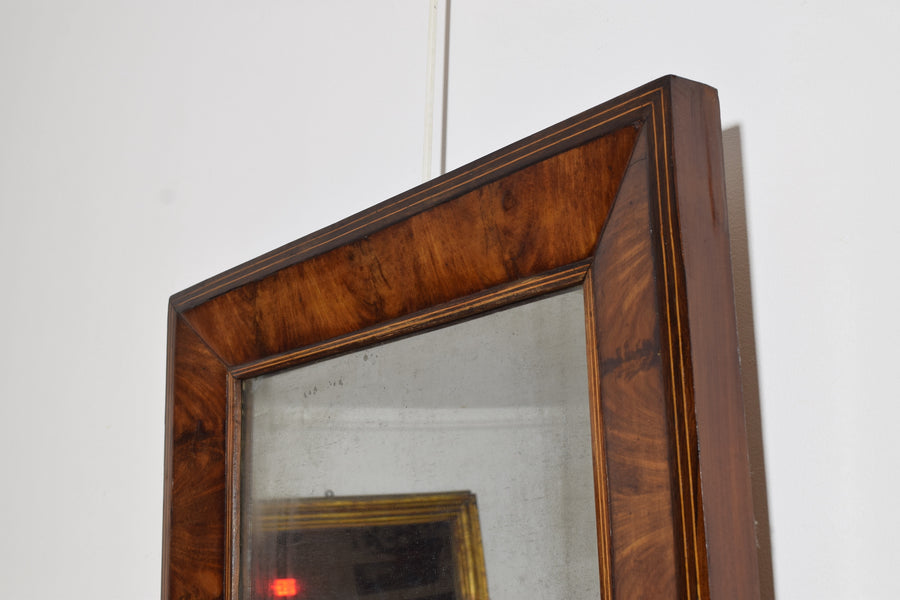 Walnut and Line Inlaid Mirror