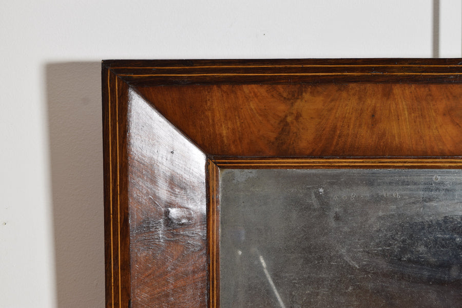 Walnut and Line Inlaid Mirror