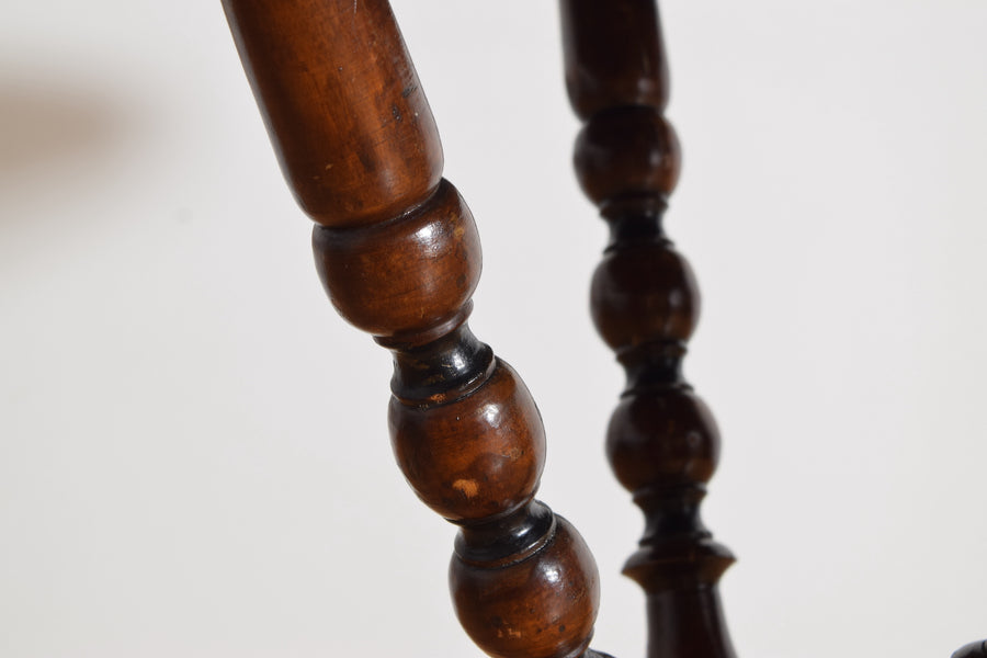 Turned Mahogany Leather-Top Table