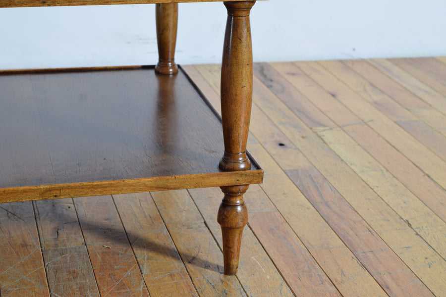 Walnut, Marble, and Zinc Table de Rafraichissoir