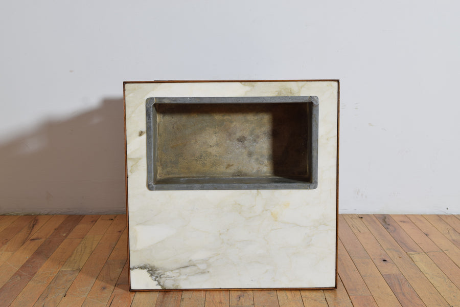 Walnut, Marble, and Zinc Table de Rafraichissoir