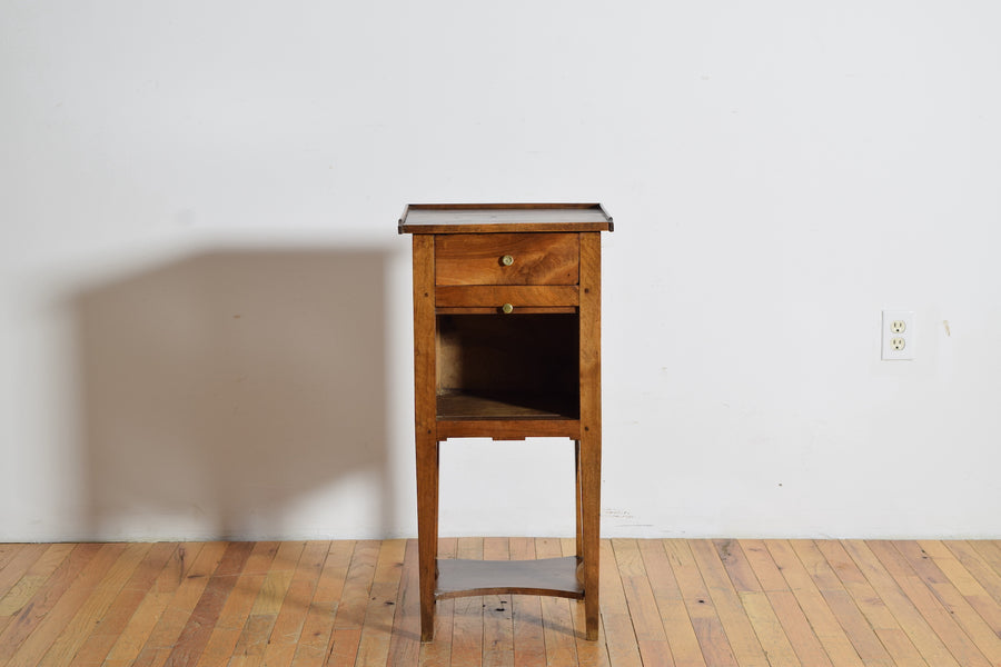 Walnut 1-Drawer Tambour-Front Nightstand