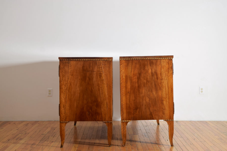 Pair of Walnut and Giltwood 2-Door Credenzas