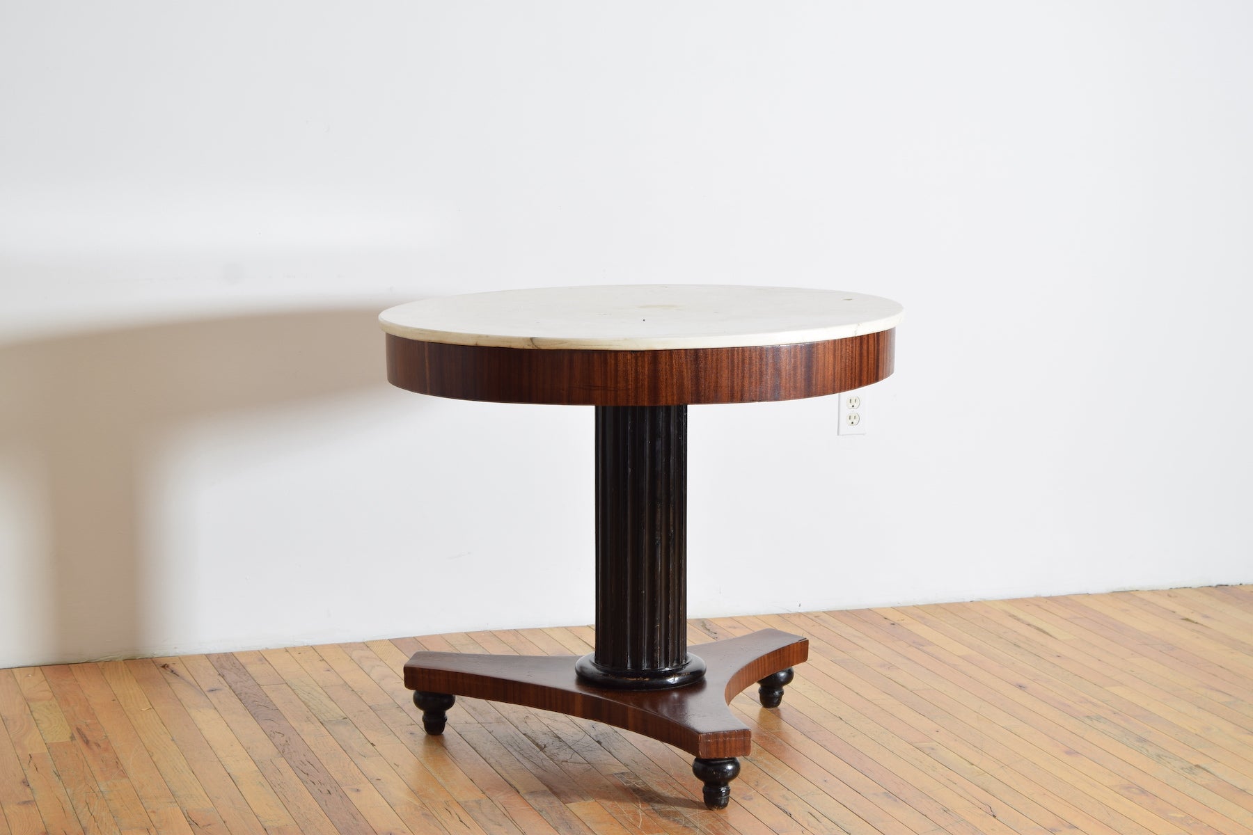 Walnut, Ebonized, and Marble-Top Center Table – ROBUCK