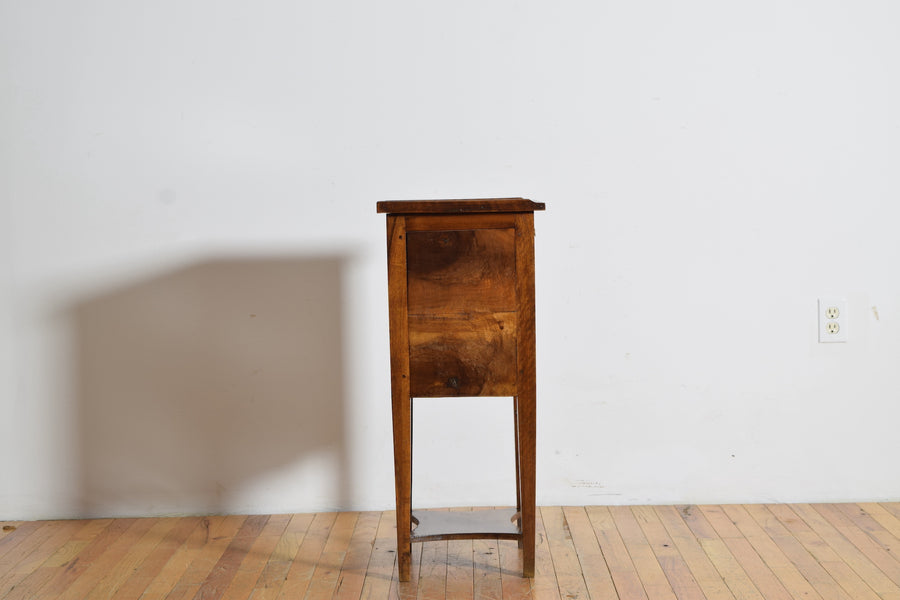 Walnut 1-Drawer Tambour-Front Nightstand