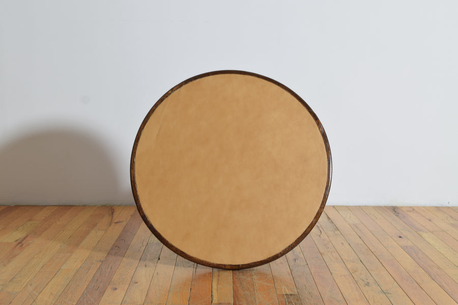 Turned Mahogany Leather-Top Table