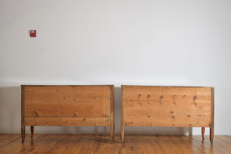 Pair of Walnut and Giltwood 2-Door Credenzas