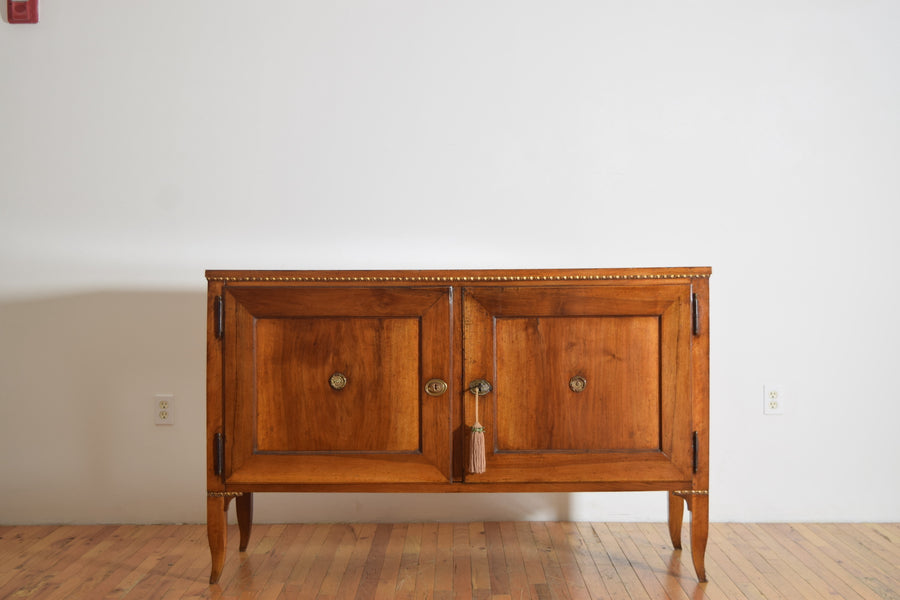 Pair of Walnut and Giltwood 2-Door Credenzas