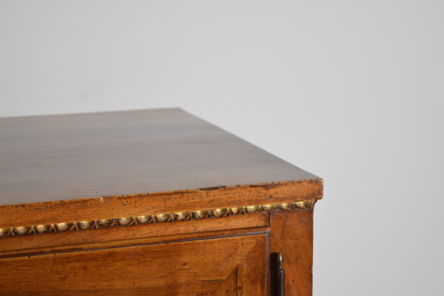 Pair of Walnut and Giltwood 2-Door Credenzas
