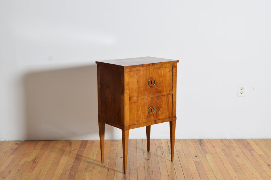 Light Walnut 2-Drawer Bedside Commode