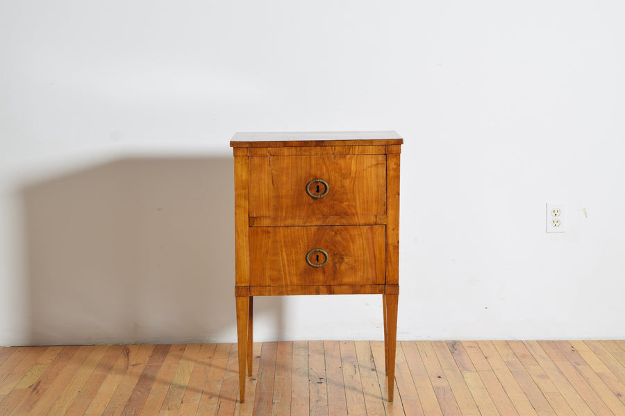 Light Walnut 2-Drawer Bedside Commode