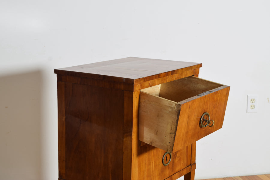 Light Walnut 2-Drawer Bedside Commode