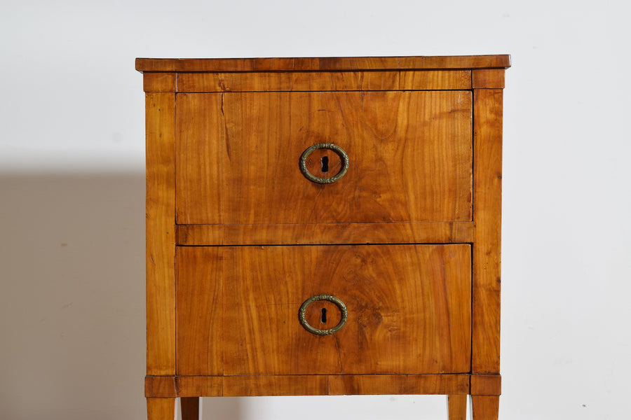 Light Walnut 2-Drawer Bedside Commode