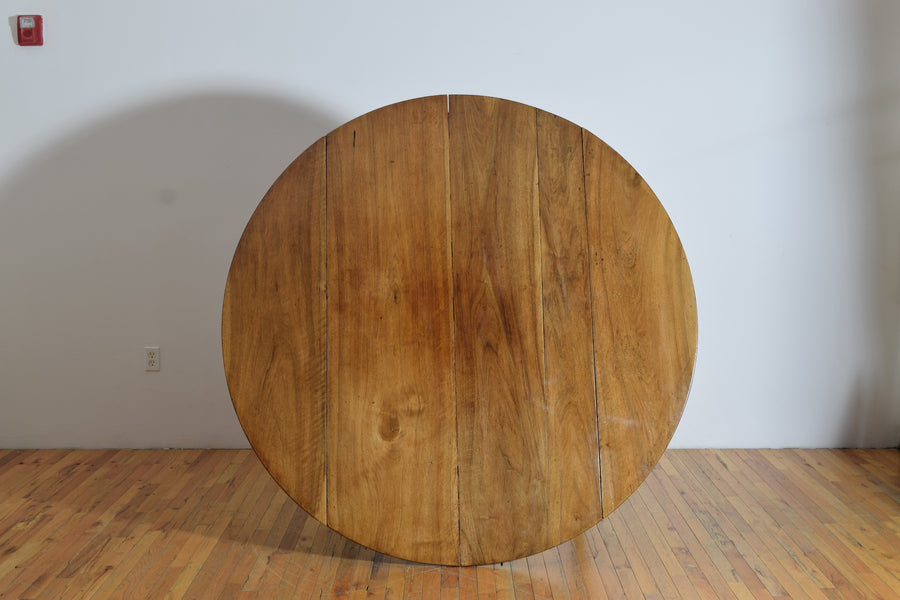 Light Walnut Round Dining Table