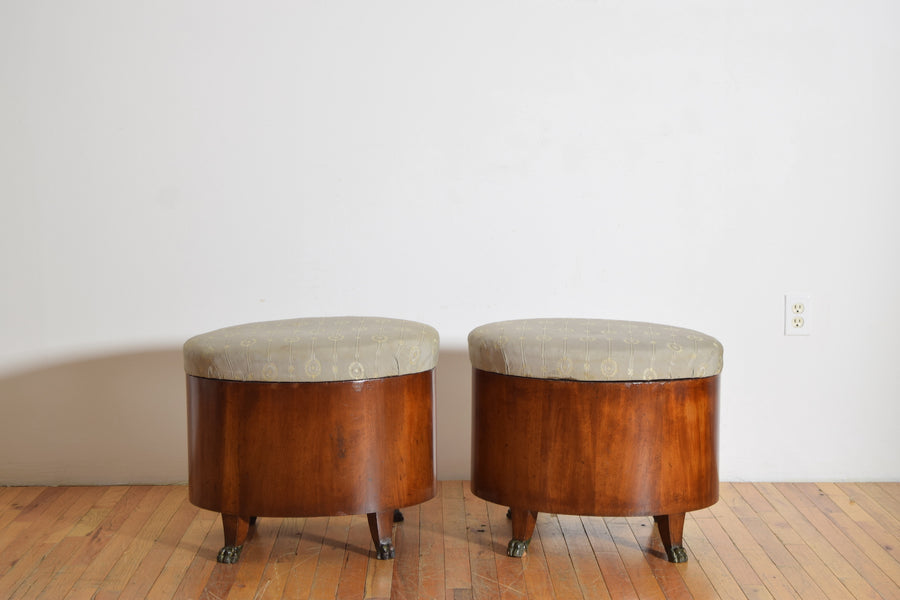Pair of Walnut and Ebonized Benches