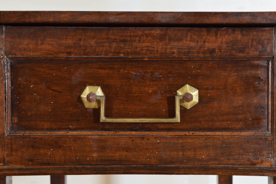 Walnut Hinged Top & Brass Handled Vanity Table