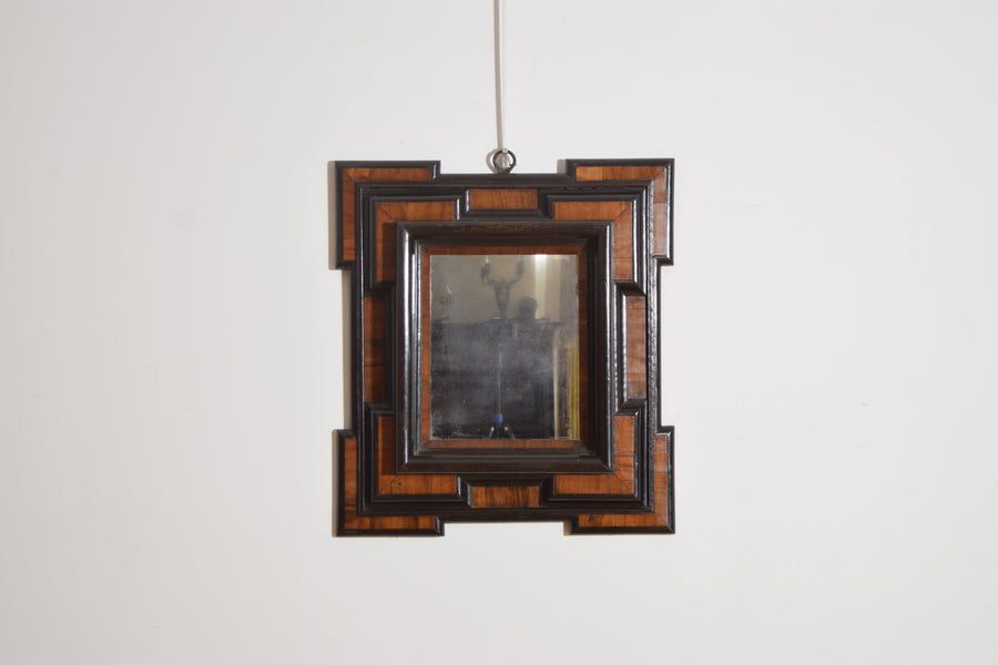 Walnut and Ebonized Wall Mirror