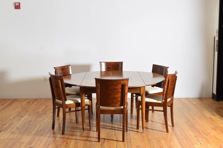 Light Walnut Round Dining Table