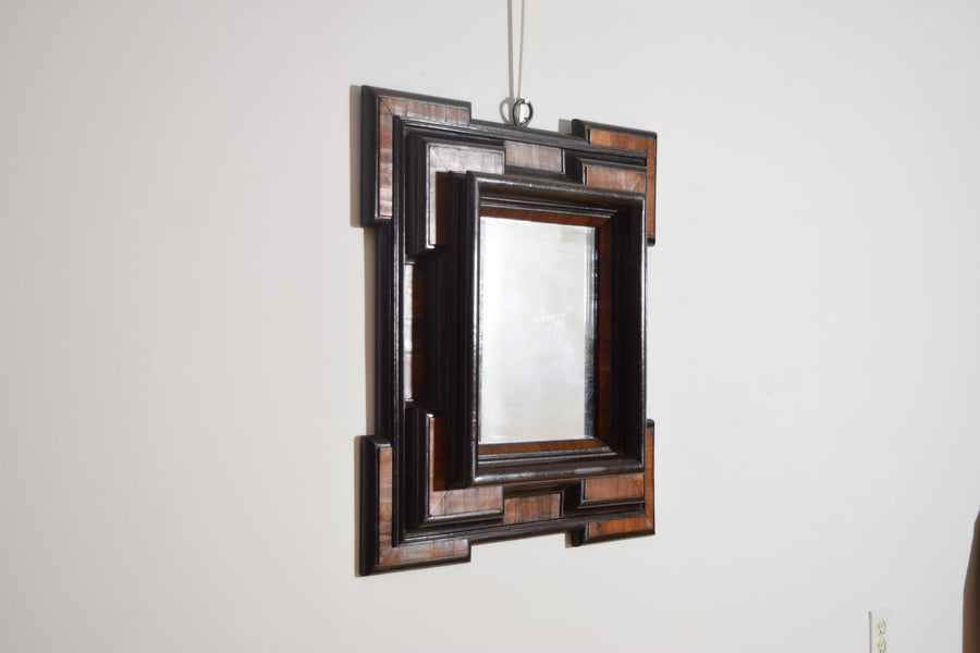 Walnut and Ebonized Wall Mirror