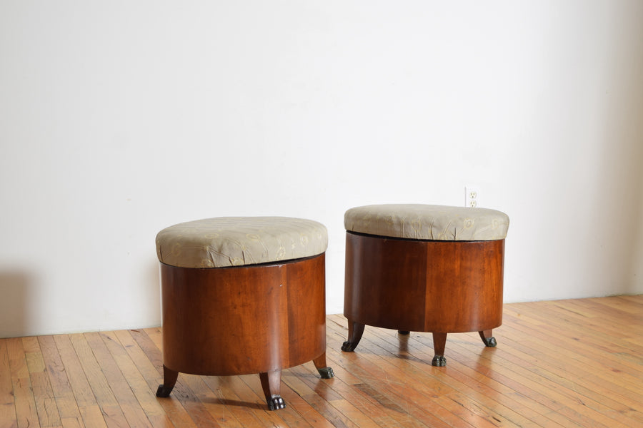 Pair of Walnut and Ebonized Benches