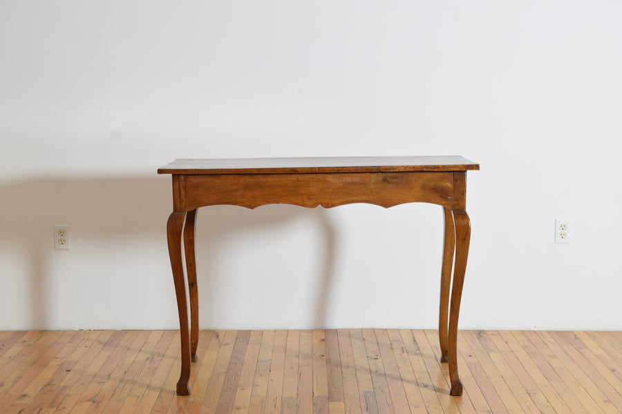 Shaped Walnut Console or Center Table