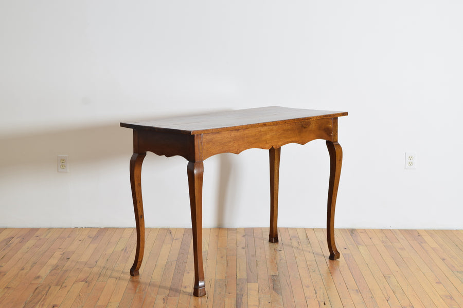 Shaped Walnut Console or Center Table
