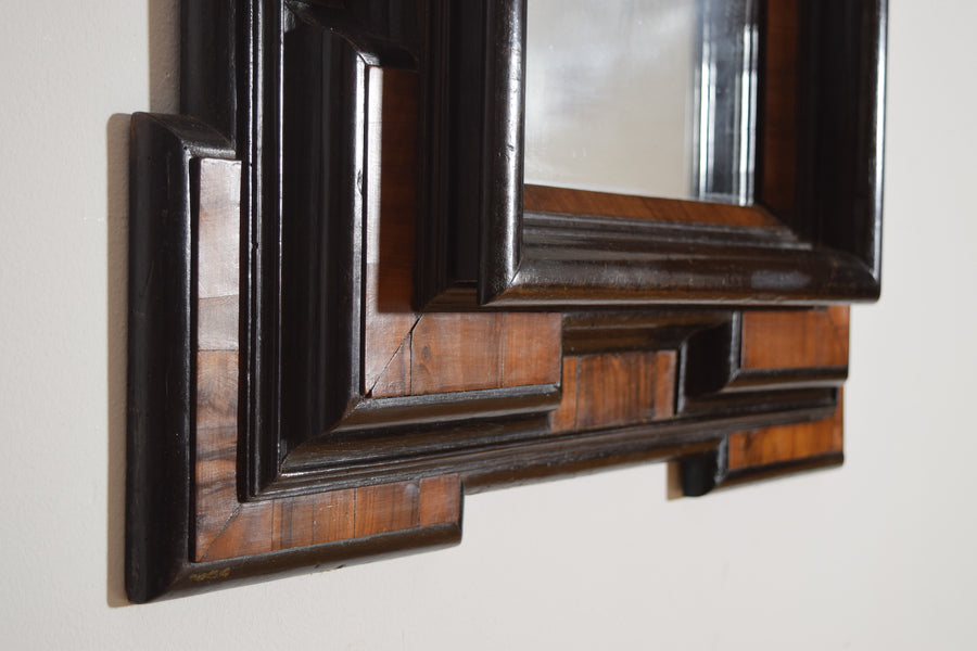 Walnut and Ebonized Wall Mirror