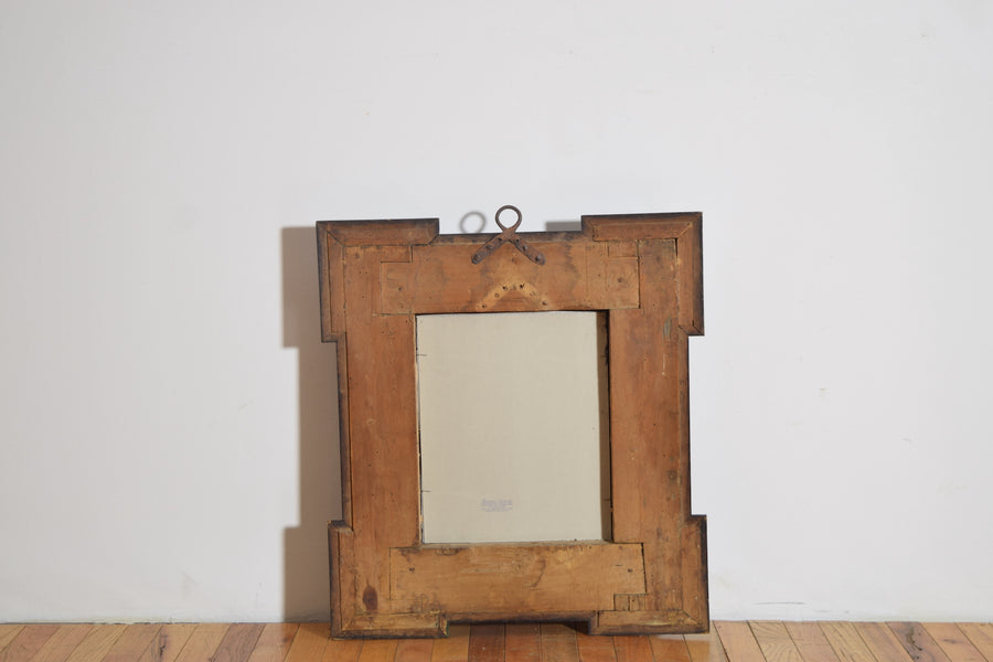 Walnut and Ebonized Wall Mirror