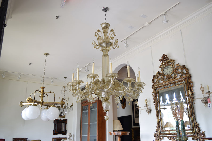 Murano Blown Glass 12-Light Chandelier