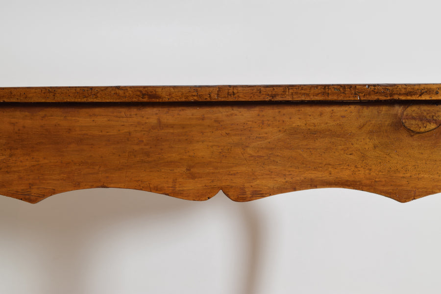 Shaped Walnut Console or Center Table