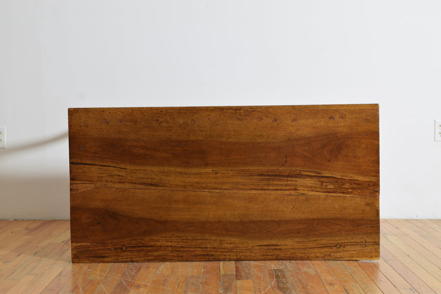 Shaped Walnut Console or Center Table