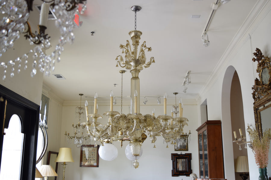 Murano Blown Glass 12-Light Chandelier