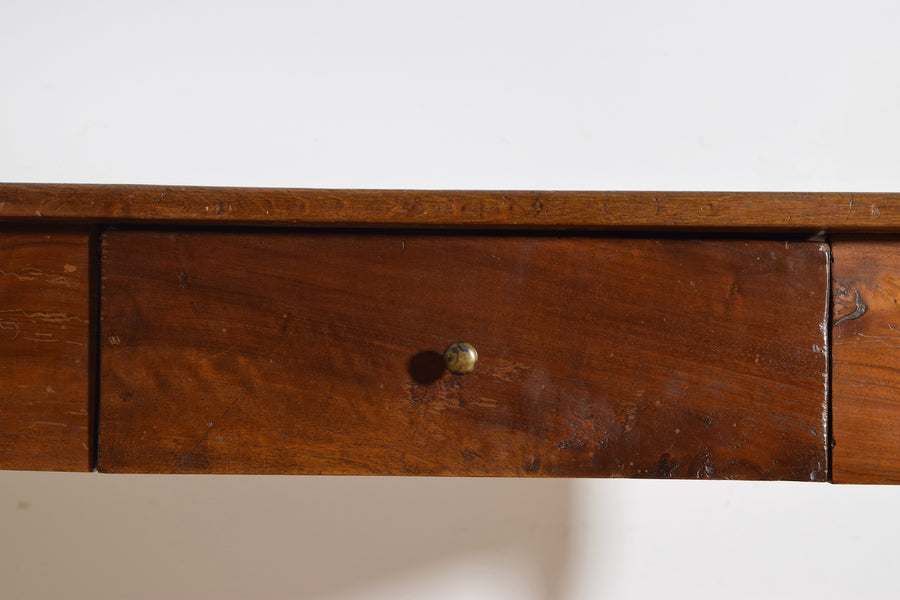 Turned Walnut 1-Drawer Table