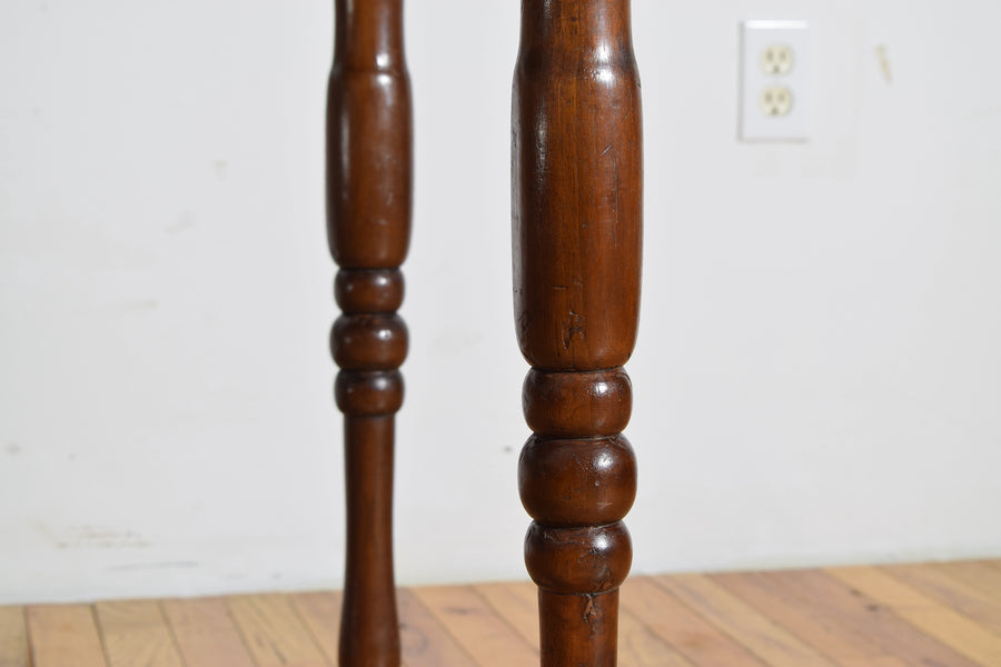 Turned Walnut 1-Drawer Table